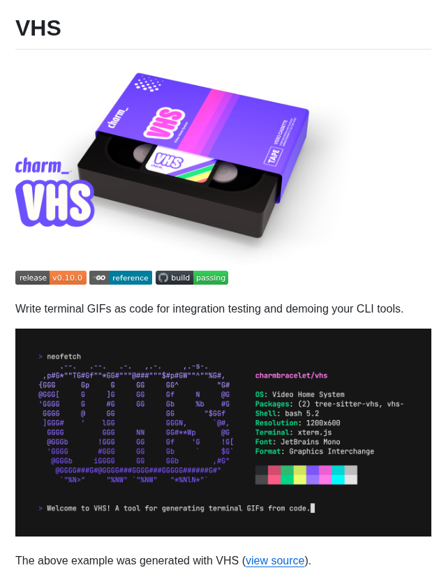 tom_doerr's tweet image. generate terminal GIFs from code for demos or testing