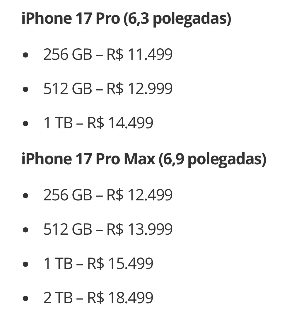 IPhone 17 será o segundo mais caro vendido no mundo, o custo Brasil.