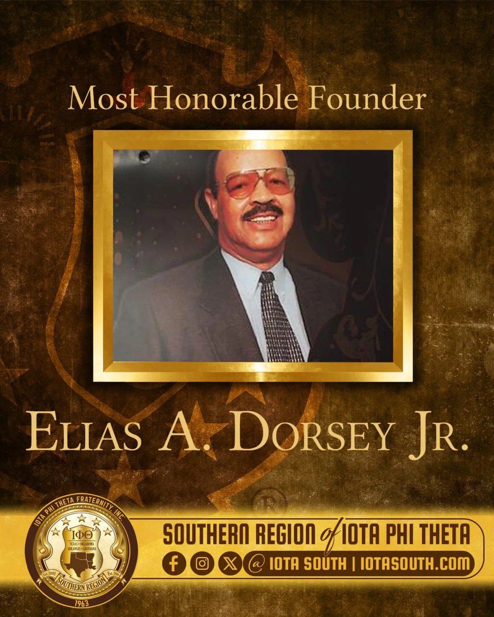 IotaSouth's tweet photo. In today’s step toward Founders Day, we pause to honor Founder Elias A. Dorsey, Jr. a Brother who believed deeply in service,  a devoted servant-leader, a champion of community wellness, and a constant source of strength within the Brotherhood.

#iotaphitheta #ipt1963  #iotasouth https://t.co/9lNSuBJkdh
