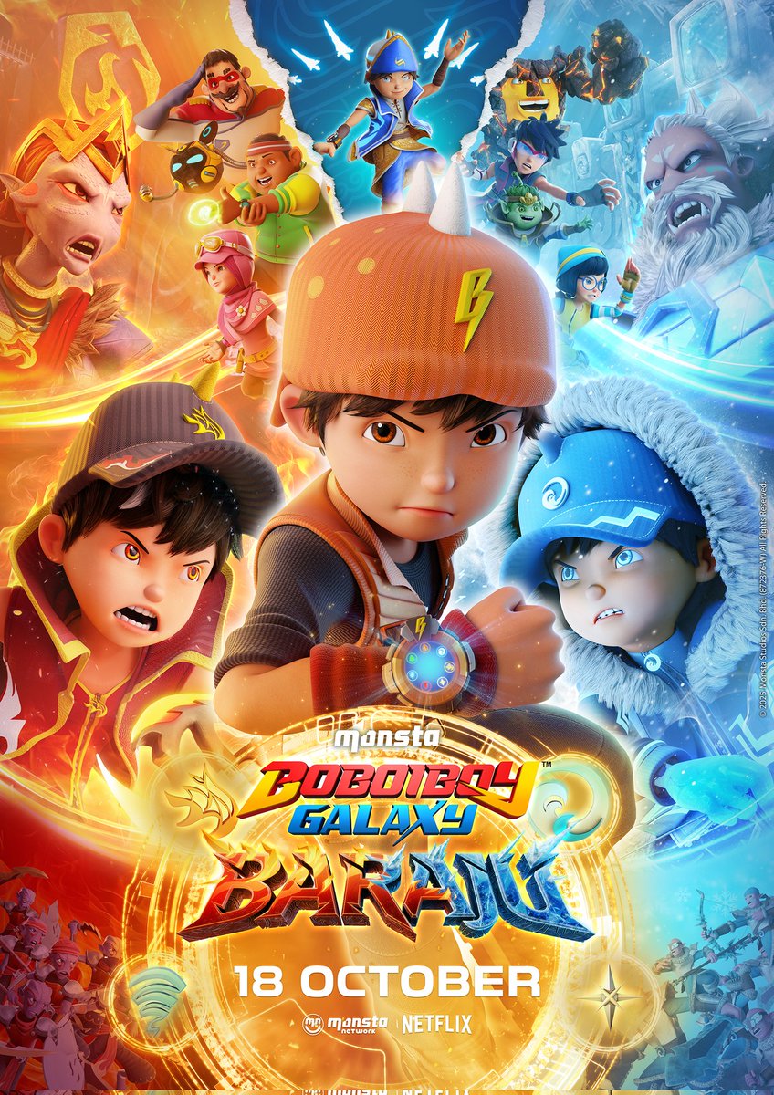 #BoBoiBoy Galaxy BARAJU kembali beraksi 18 Oktober ini! ⚡️

#Monsta16Anniv 🎉