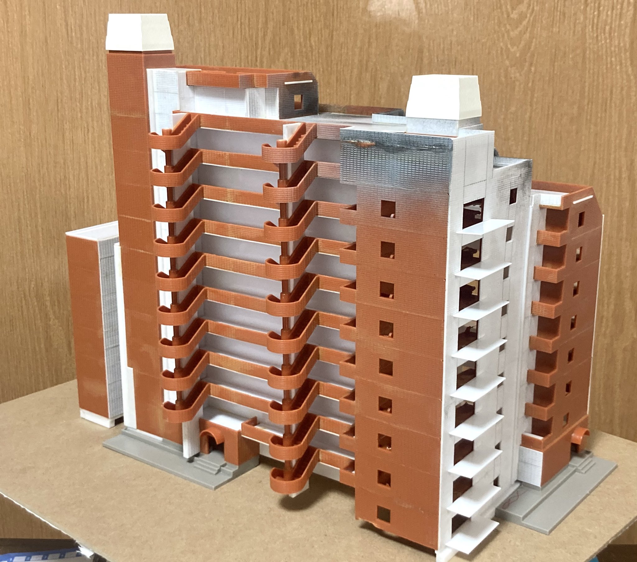 Nゲージ　自作ストラクチャー　テラスマンション Nゲージ 自作ストラクチャー テラスマンション 鉄道模型
