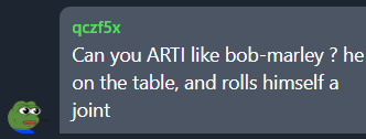 n3kthar's tweet photo. Simply head to live chat and ask what you wanna draw! 
$ARTFUN Will make it for Ya 

Just as "qczf5x" did https://t.co/vYMyB0s6WI