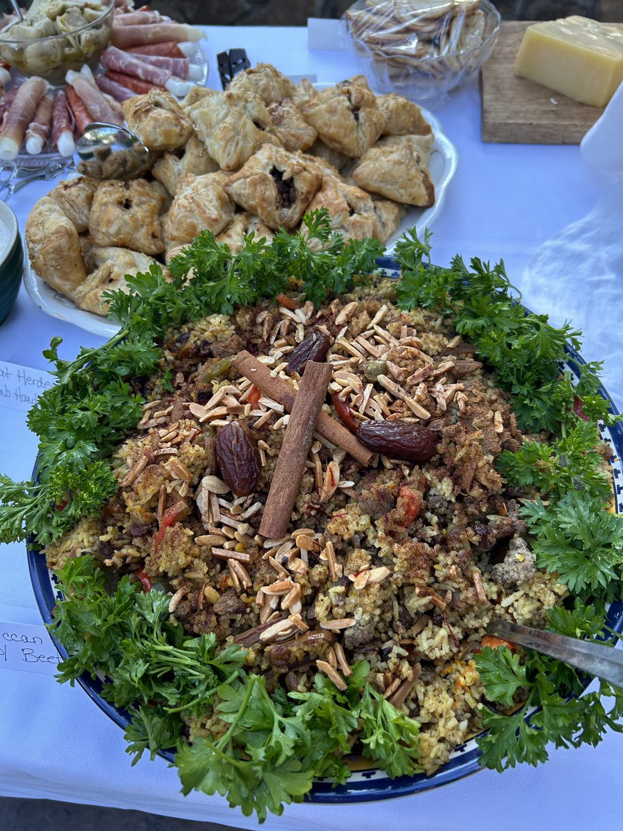FoodStringer's tweet image. My new obsession! Made this Moroccan rice dish &amp;amp; breadstick snakes for my friend Sally’s Raiders of The Lost Ark (1981) party! Sally curated the most fabulous movie-inspired menu! Her Lamb Hand Pies w/goat cheese sauce were incredible! Pickled watermelon rind! Brandied dates!