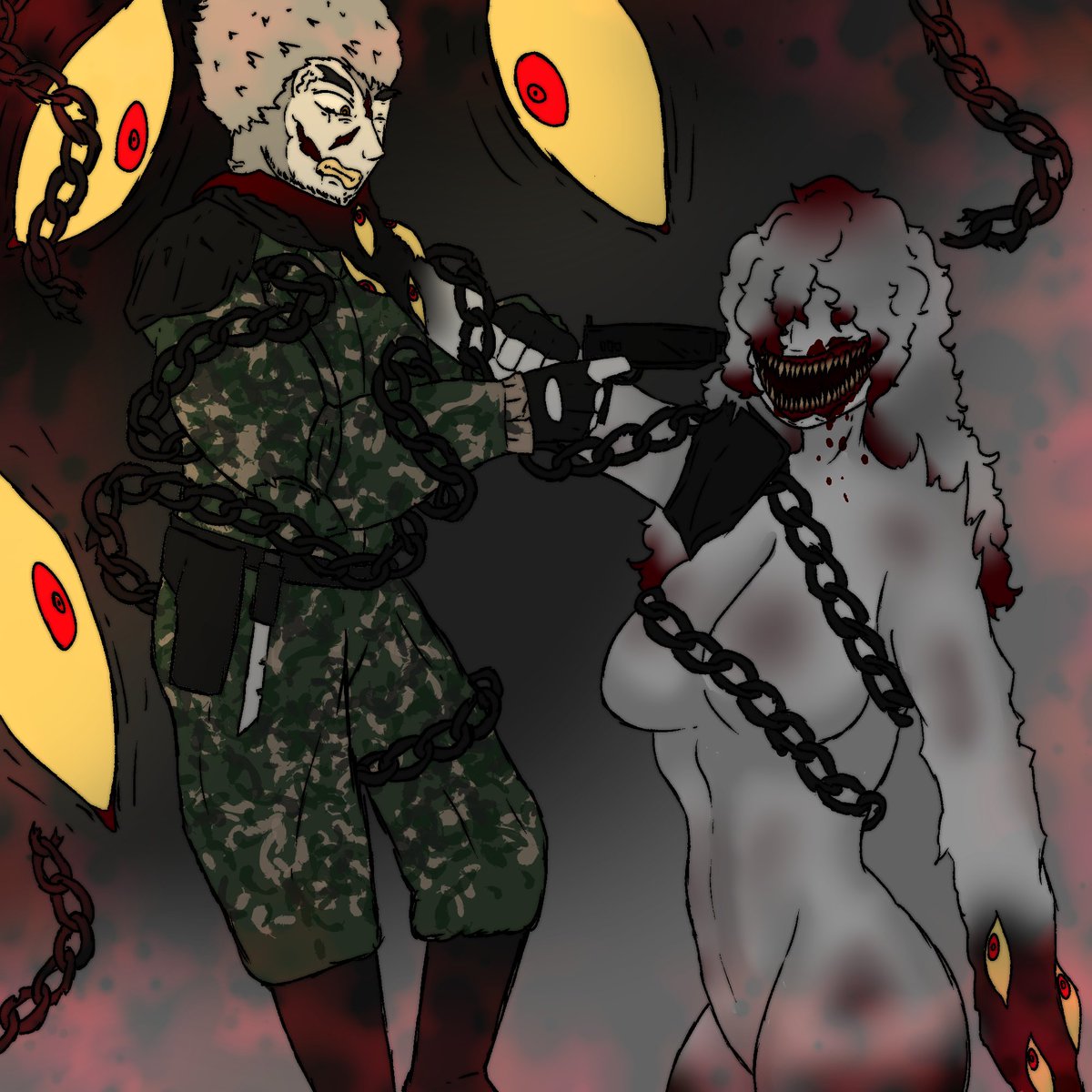 whitedoggoiris's tweet photo. #oc #art #Forsaken 

mais desenho de oczinha de forsaken :D dessa vez com o personagem da minha mana @MrNiume https://t.co/CsIMBPmJha