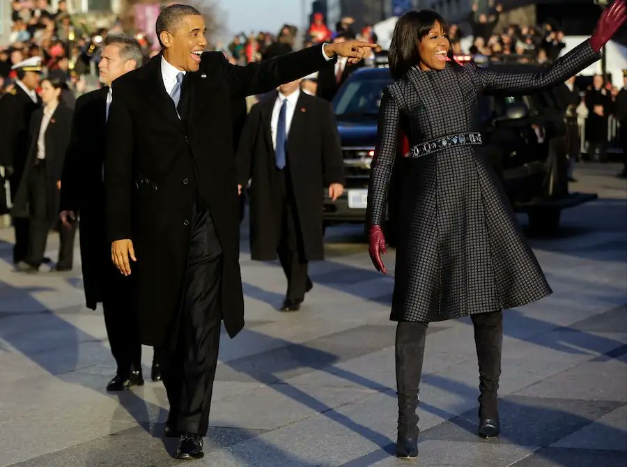 dieworkwear's tweet image. However, Obama's tailoring was notable in another, more important way: he was a strong champion of American tailoring. For both of his inaugurations, he wore suits from Hart Schaffner Marx. Topcoat and accessories were from Brooks Brothers. All made in the USA.