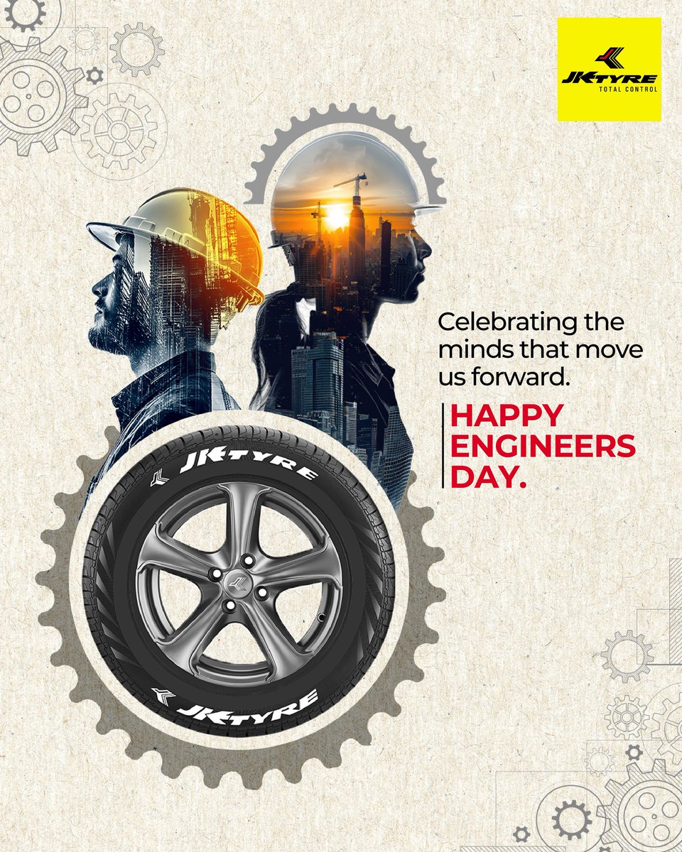 From building bridges to powering drives engineers are the force that keeps the world moving. JK Tyre salutes the brilliance behind every innovation. Happy Engineers Day EngineersDay JKTyre TotalControl Innovation https t.co 9G8Ucevdv2 From building bridges to powering drives engineers are the force that keeps the world moving