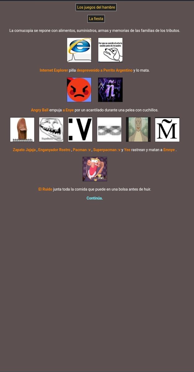 Captura random de un momento chistoso de una ronda que hice el año pasado de los juegos del hambre autistas