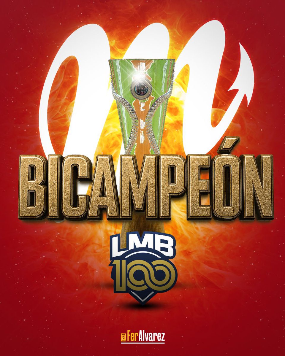 FerAlvarez's tweet photo. ¡Felicitaciones, @DiablosRojosMX!
Campeones de la histórica temporada centenaria de la @LigaMexBeis.
Un título más para el “Infierno Escarlata” y su inquebrantable Nación Escarlata. ¡Enhorabuena! https://t.co/oQE6kNm8yh