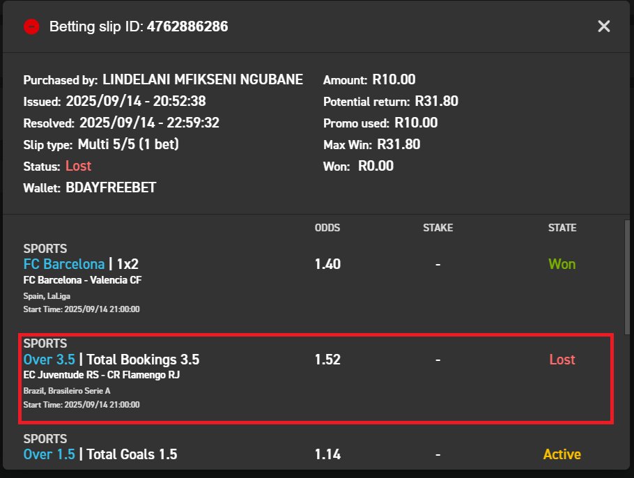 88Lindelani's tweet photo. How come I lost this bet? @Easybet_SA https://t.co/PwcasZVU4s