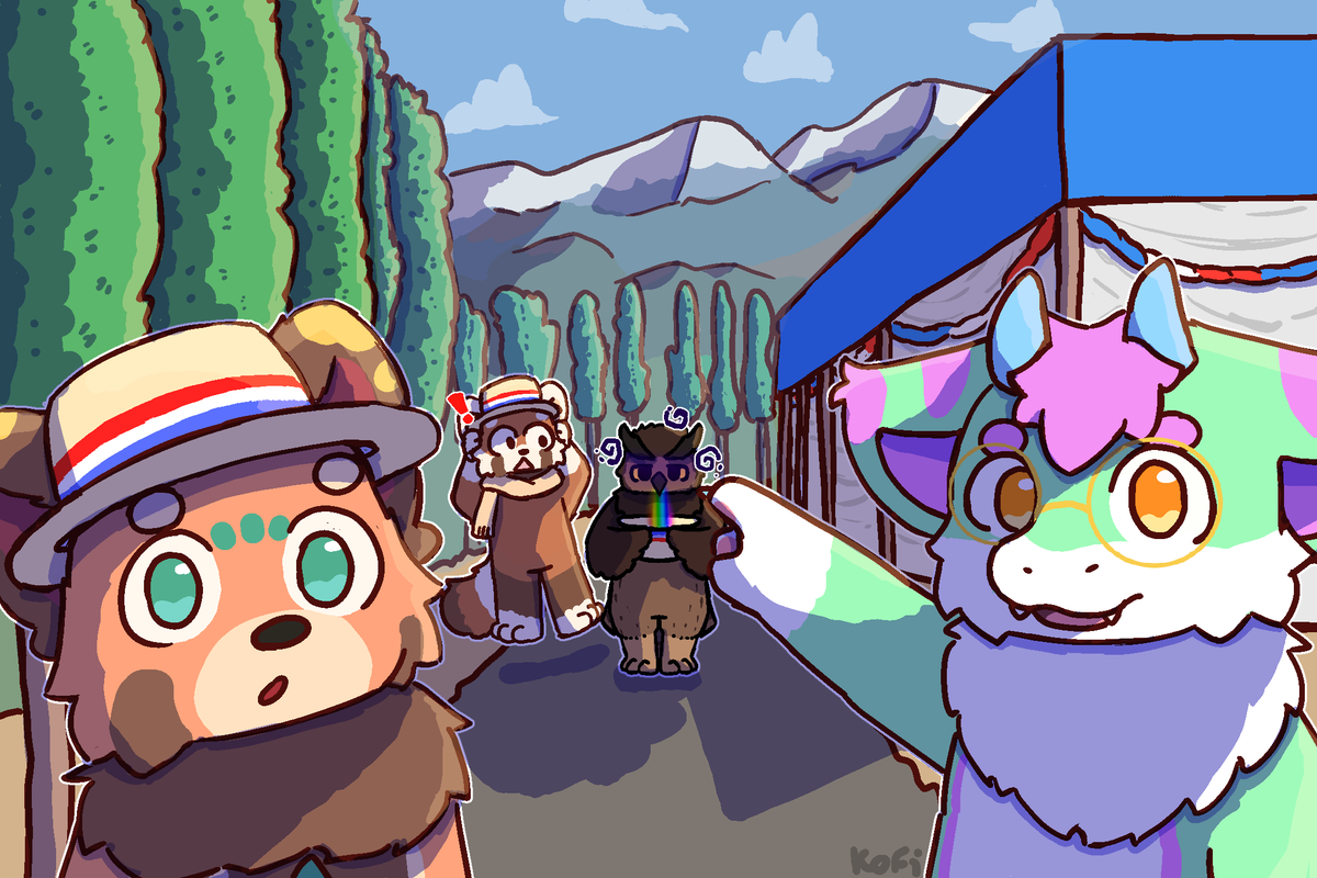 Dibujin en unas ramadas con el <a href="/Livelyapio_/">Livelyapio</a> , <a href="/_AkiPanda/">Aki Red panda 🍂 Open commissions!</a> y <a href="/youshouldoit/">Manchas</a>