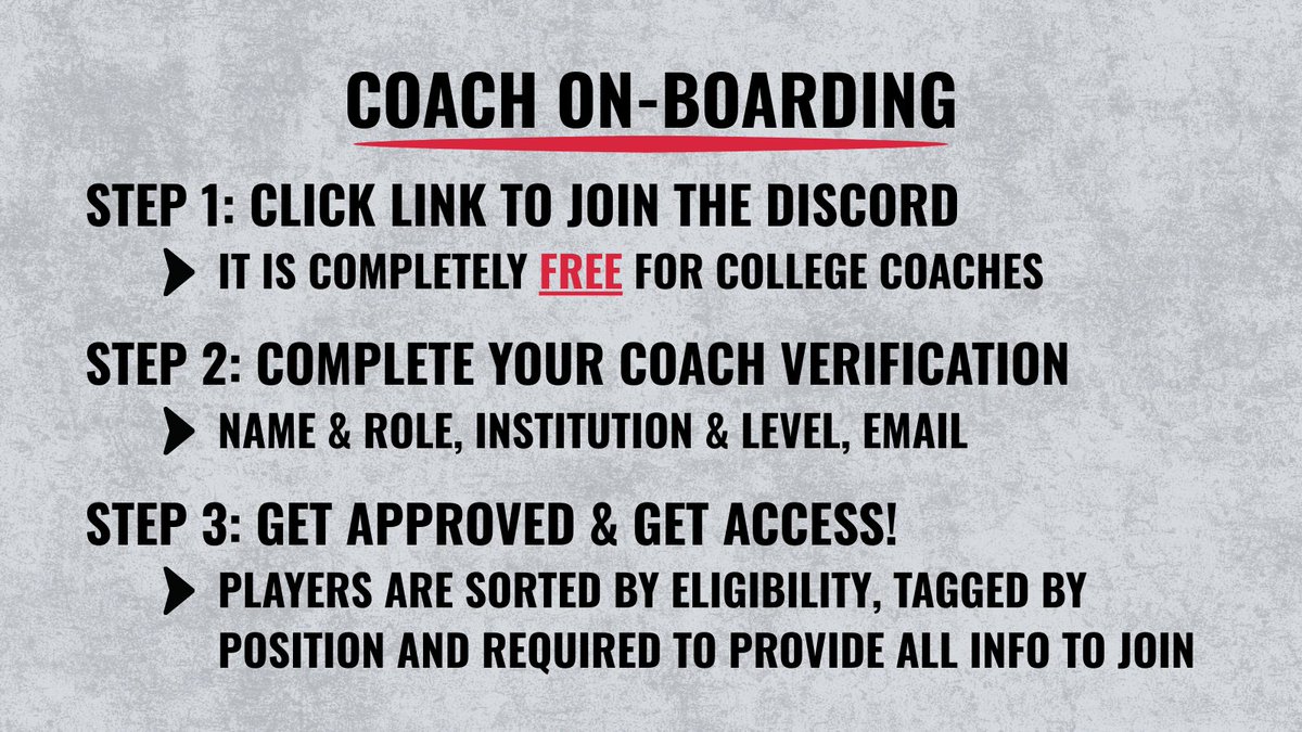 TCBaseballHQ's tweet photo. COLLEGE COACHES 👇

You're 3 steps away from a simplified recruiting scene!

✅ Required Information, Verifiable Videos/Statistics
🔗 https://t.co/jYmecbNqzG

No more doom scrolling for hours hoping for that follow back to have your DM left for days on end! 

Find a student-athlete that fits your needs, reach out directly to them. Simple! #TransferConnect