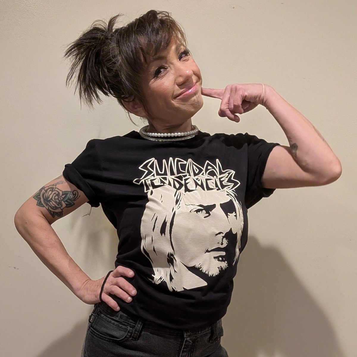 LorenHell's tweet image. If you weren't able to get one of these from @subliminalsf before Michael (RIP) passed I have a few. S-XL, hit me up if you want one.

Modeled by the lovely Miss Mel Lem