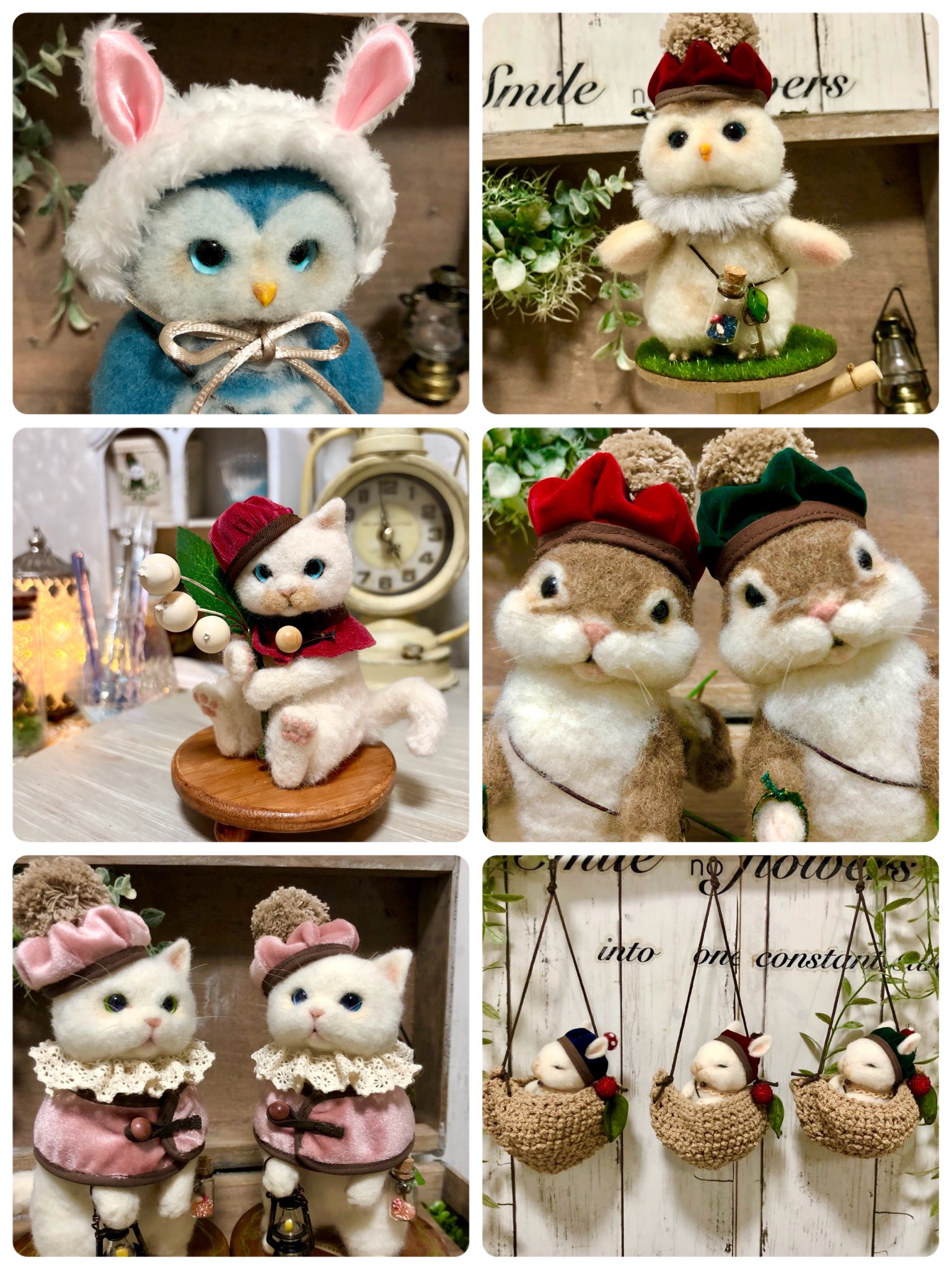 羊毛フェルト 作品 気になる木になる森の仲間たち 【公式通販】