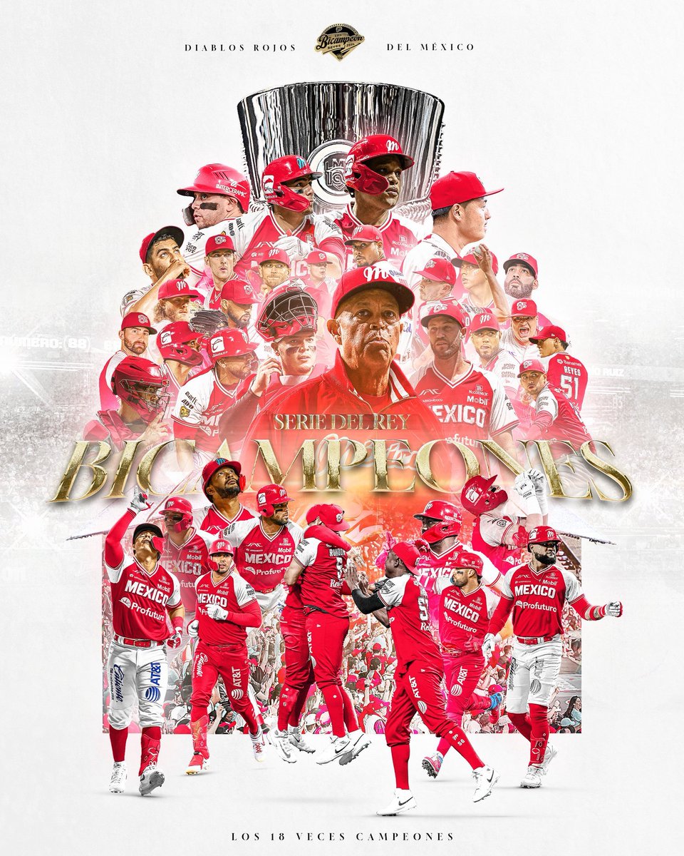 Felicidades a <a href="/DiablosRojosMX/">DiablosRojosMX</a> Bicampeón de la <a href="/LigaMexBeis/">Liga Mexicana de Beisbol</a> #SerieDelRey 2025. 
El equipo más ganador del deporte profesional mexicano 🏆 🏆 🏆 🏆 🏆 🏆 🏆 🏆 🏆 🏆 🏆 🏆 🏆 🏆 🏆 🏆 🏆 🏆
Un logro más de Don <a href="/alfredoharphelu/">Alfredo Harp Helú</a>,  Santiago Harp Grañén y equipo
#CampeonesDelCentenario