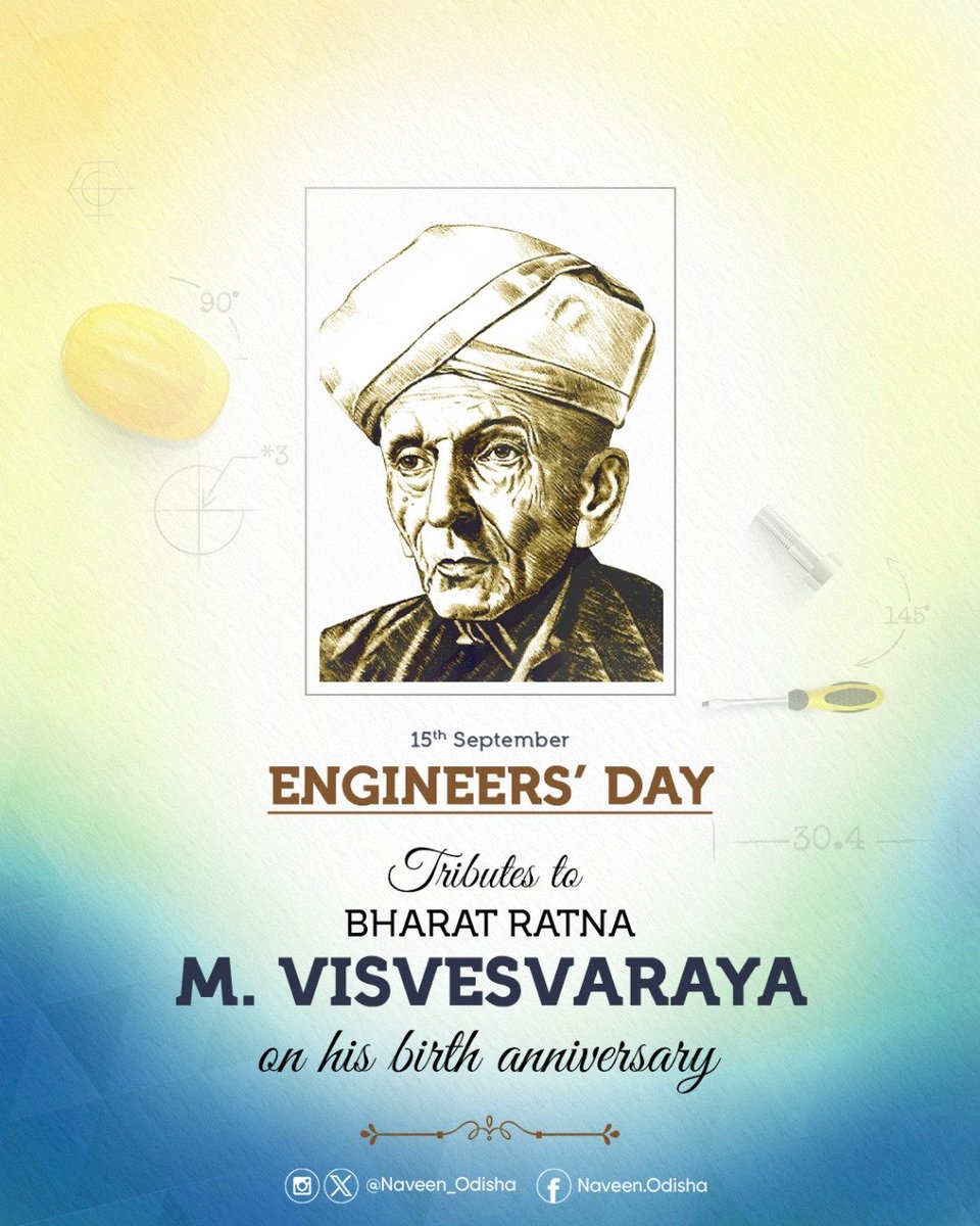 Humble tributes to legendary engineer Bharat Ratna recipient M. #Visvesvaraya on his birth anniversary, celebrated as #EngineersDay. He played a key role in building many engineering marvels which built the foundation of modern India's infrastructure. May his commitment and