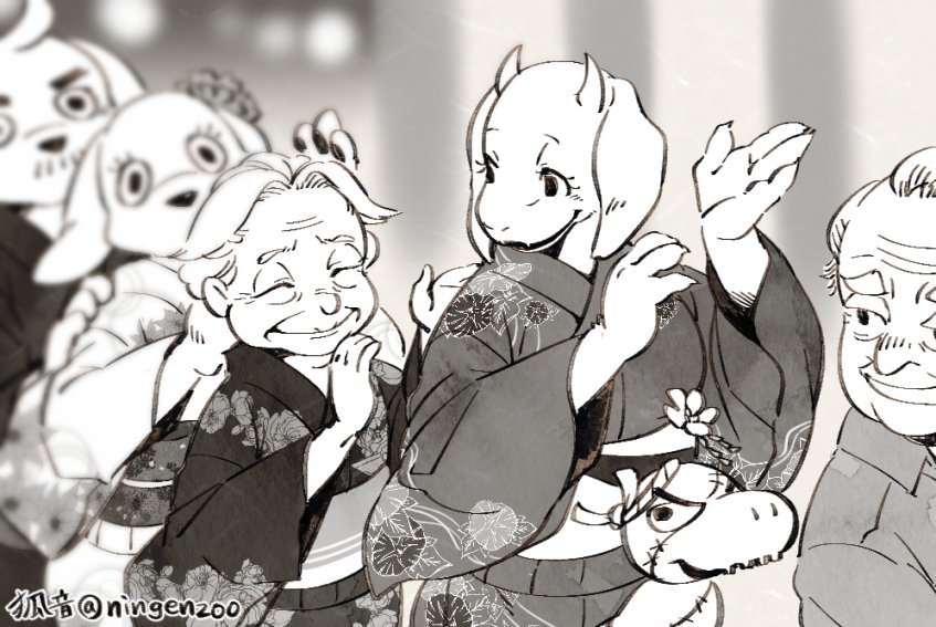 undertale過去絵。
地上での夏祭り。 