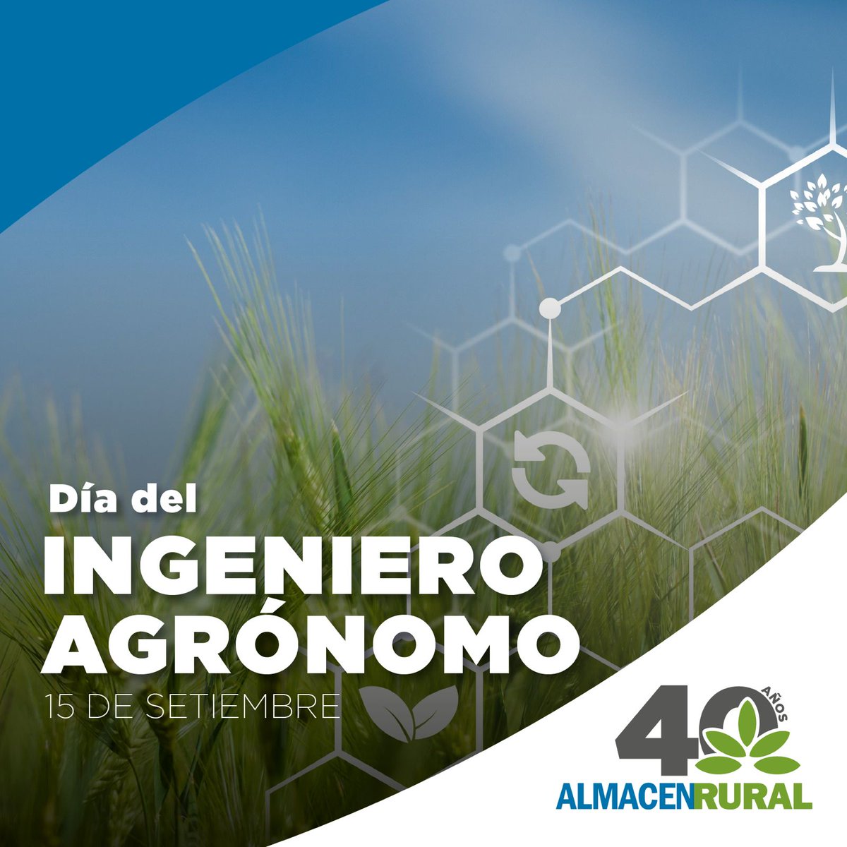 15/09 Día del Ingenier@ Agrónom@. 🌱 
Feliz día 

#almacenrural #todoparaunpaisdecampo