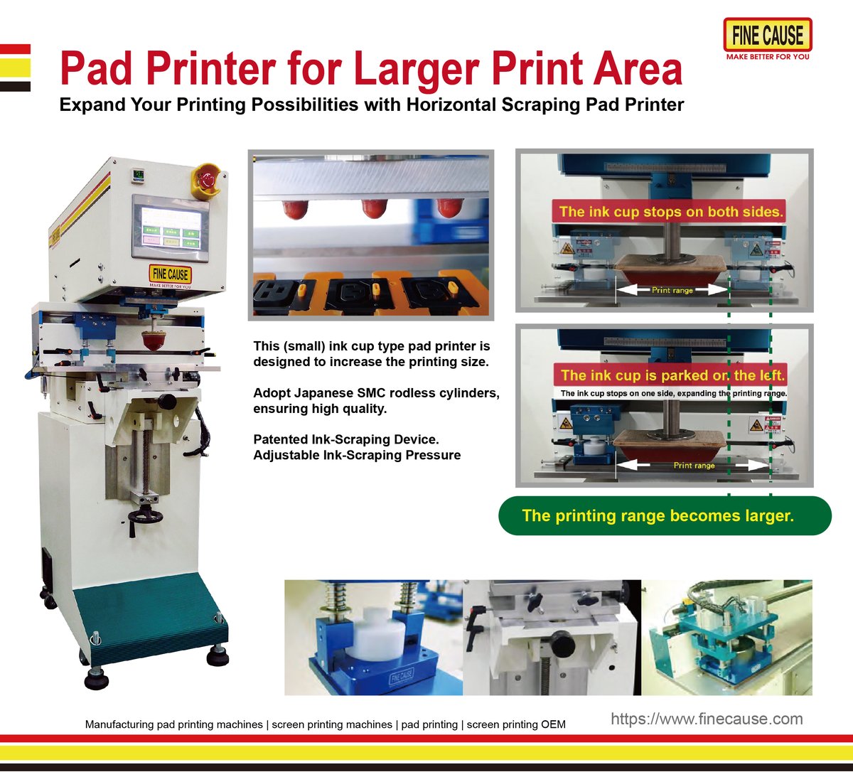 FinecausePrint's tweet image. 🚀 Looking for a pad printer with a larger print area but without taking up too much space?
👉 See the full details on our website:
finecause.com/product/a90YPA…

#CNCPadPrinter
#PadPrinter 
#PadPrintingMachine 
#PadPrinterForLargerPrintArea 
#PrintingSolutions