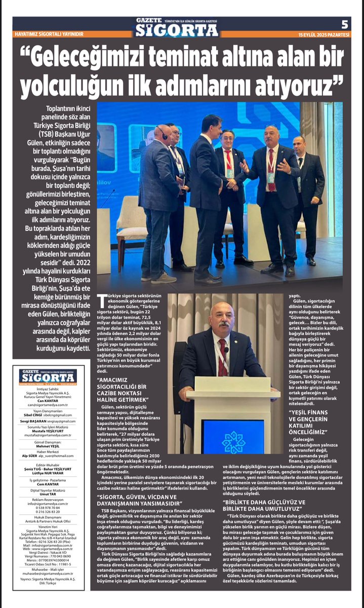 GAZETE SİGORTA'da BUGÜN 
Sigorta sektörünün ilk ve tek günlük dijital gazetesi GAZETE SİGORTA tüm dijital e-dergi platformlarında
👉 Türk Telekom e-dergi
👉 dijitalbasin.com
👉 dergilik.sigortamedya.com.tr/gazeteler/