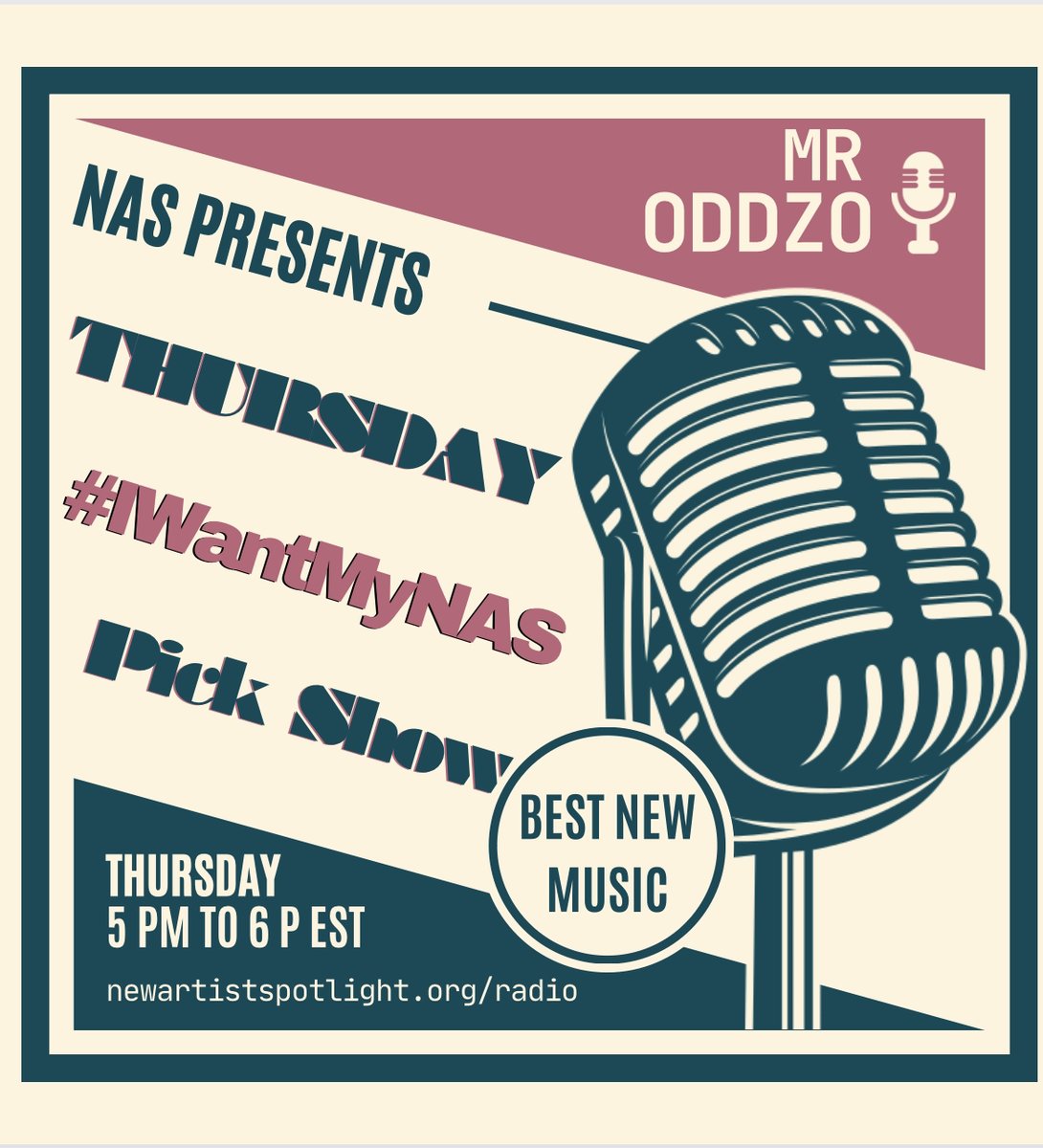Don't miss <a href="/MrOddzo/">Mr Oddzo</a> 's Thursday Pick Show today only on <a href="/NASIndieRadio/">NAS Radio</a>🎯 Featuring a gold mine of this week's <a href="/NAS_Spotlight/">New Artist Spotlight</a> pix, world premieres &amp; always some surprises! Not to be missed!!  2PM PT | 5PM ET | 9PM GMT   #indiemusic #StopPayola newartistspotlight.org/radio