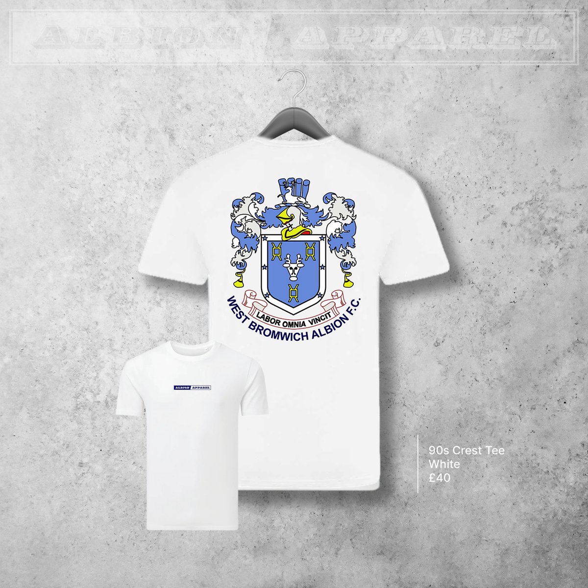 The <a href="/AlbionApparel/">Albion Apparel</a> 1990s Crest Tee.  

albionapparel.shop/products/crest…

#WBA #COYB #ThisIsOURS