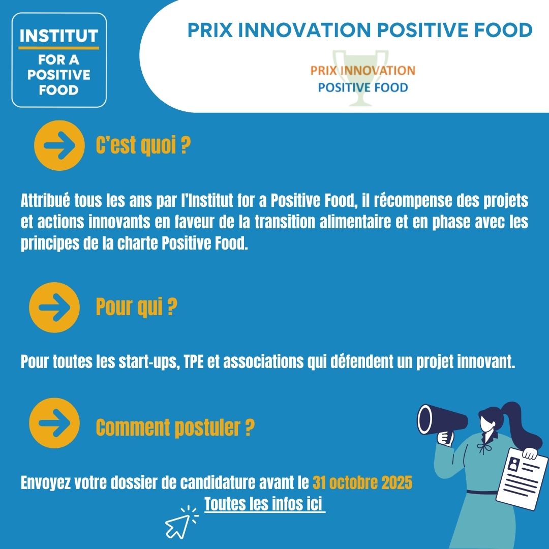 𝐋𝐞 𝐏𝐫𝐢𝐱 𝐈𝐧𝐧𝐨𝐯𝐚𝐭𝐢𝐨𝐧 𝐏𝐨𝐬𝐢𝐭𝐢𝐯𝐞 𝐅𝐨𝐨𝐝 𝐞𝐬𝐭 𝐝𝐞 𝐫𝐞𝐭𝐨𝐮𝐫 ⵑ

𝐒𝐭𝐚𝐫𝐭-𝐮𝐩, 𝐓𝐏𝐄 ou 𝐚𝐬𝐬𝐨𝐜𝐢𝐚𝐭𝐢𝐨𝐧, si votre projet est innovant, nous voulons le découvrir !

 👉 Pour postuler, RDV sur notre site : urls.fr/gXv1_u