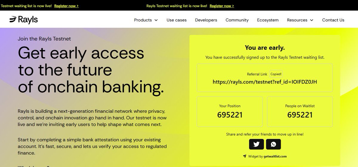 timionchain_sol's tweet photo. The best way to be eligible for an Airdrop is to actually use the product/tech that's why I've signed up for @RaylsLabs testnet waitlist

You can be early too

Sign up with link in their bio

gRayls https://t.co/gkfar10eXU