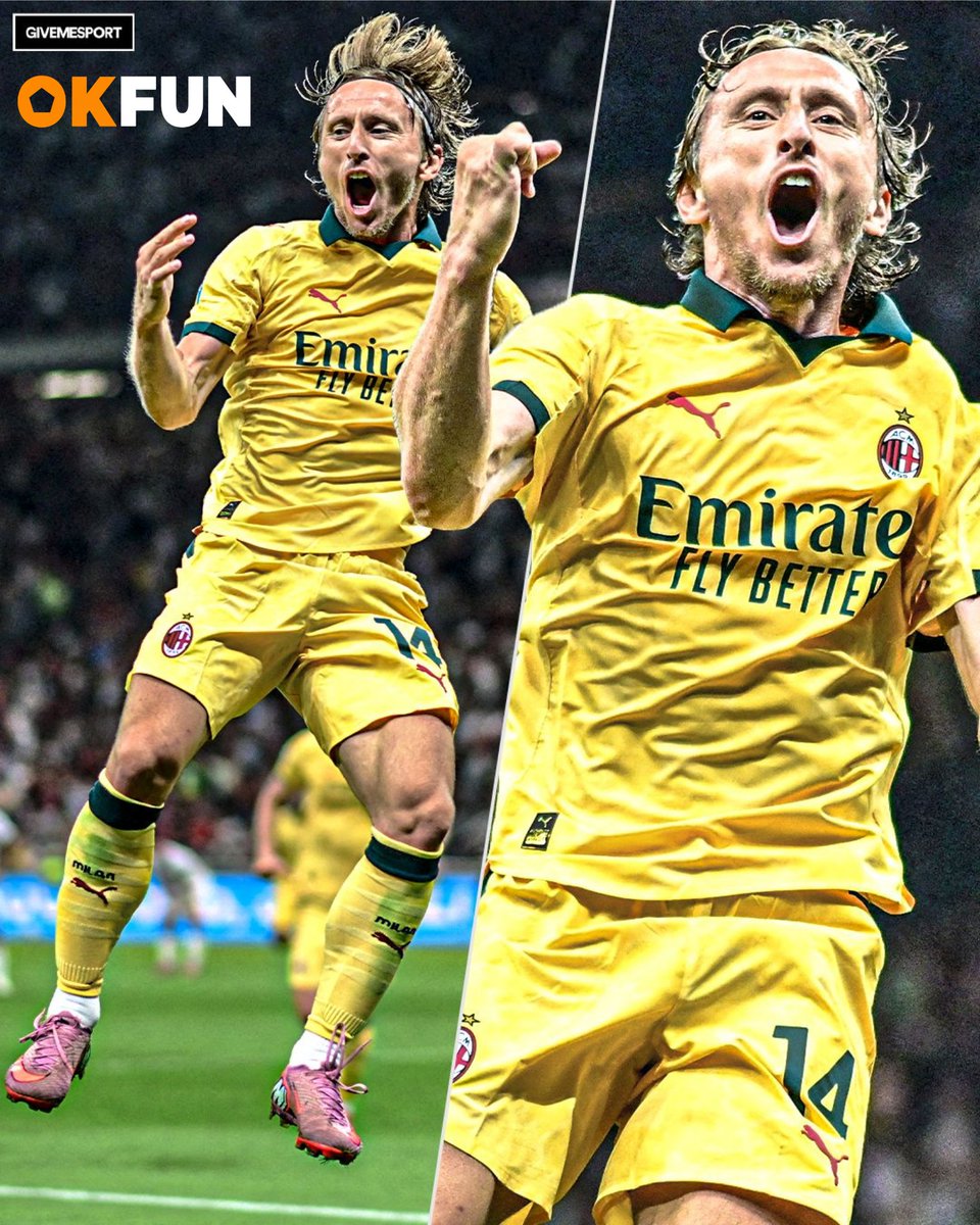 OkFunSport's tweet photo. Luka Modrić still balling at 40! 🔥
⚽ Winner vs Bologna, 6th player ever to score in Serie A past 40.
The last active Ballon d’Or shining in Europe! 🐐
#Modric #ACMilan #SerieA #OKwinTV #OKFun #OKwin #Football https://t.co/QbiLJc3pIU