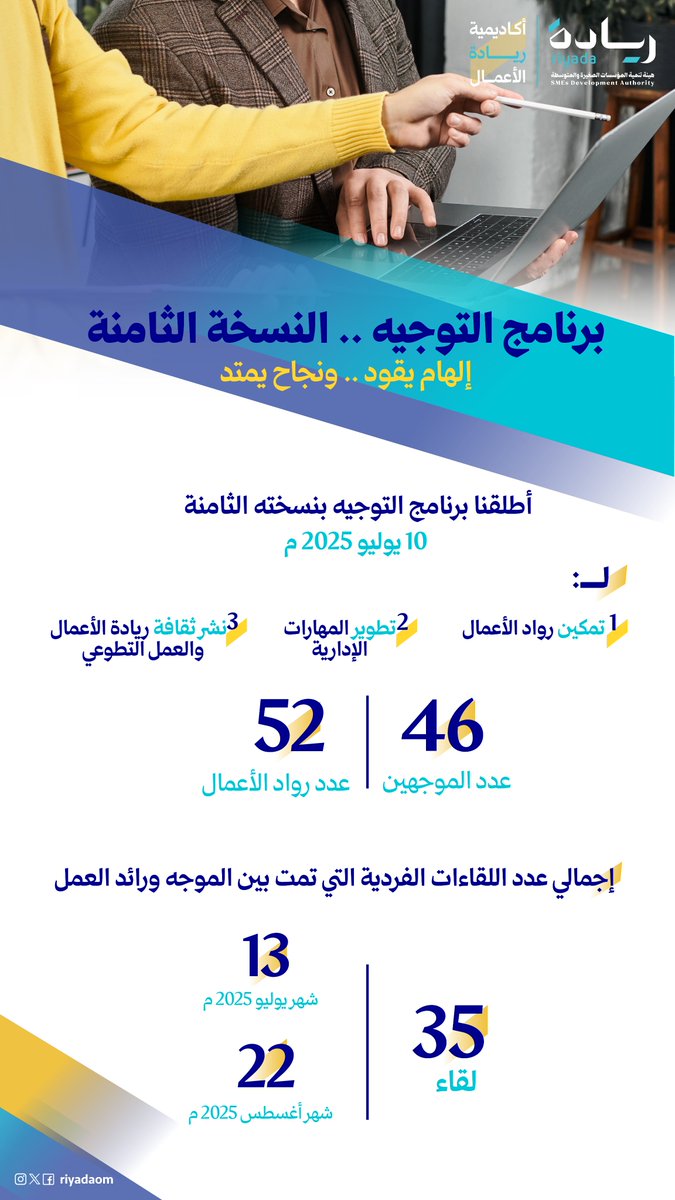#برنامج_التوجيه في نسخته الثامنة .. إلهام يقود ونجاح يمتد وشراكات تترجم الأرقام إلى قصص نجاح 

#ريادة_وتمكين