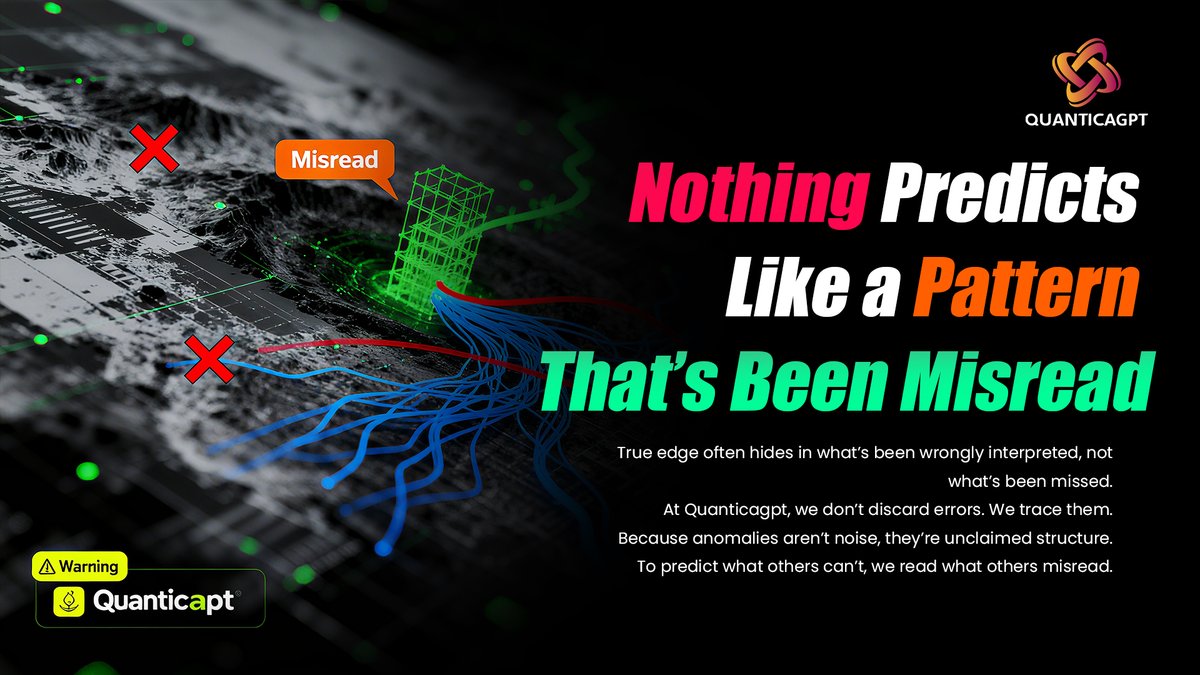 QUANTICAGPT_'s tweet photo. ⚙️ Most chase the unknown. We revisit the misunderstood.
🌐At Quanticagpt, mistakes are maps, not noise.
📊Irregularities reveal blind spots.
💡Misread patterns often hide sharper edges than obvious trends.
➡️ Yesterday’s error could be tomorrow’s edge.
#Quanticagpt #HiddenEdge https://t.co/Yhv6kXszpc