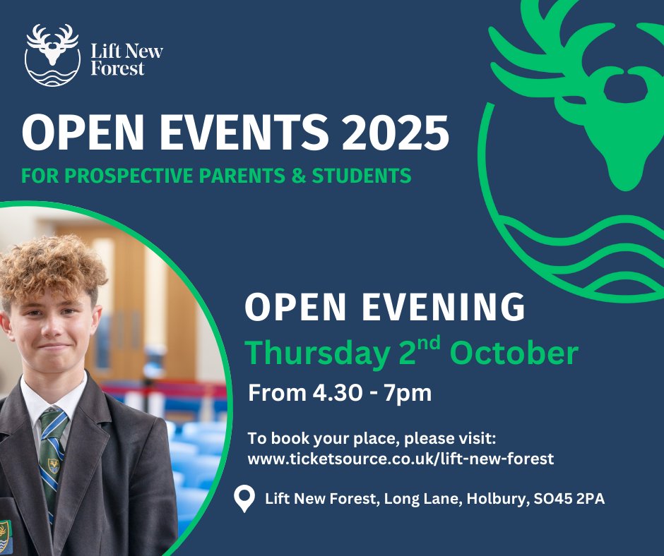 With record-breaking exam results in 2025–26, our ambition is clear: even greater success is on the horizon.

📅 Open Evening - Thursday 2nd October 2025 | ⏰ 4:30–7:00pm

🎟️ Limited places—book online: twww.ticketsource.co.uk/lift-new-forest
#LiftNewForest #LiftSchools #OpenEvening2025