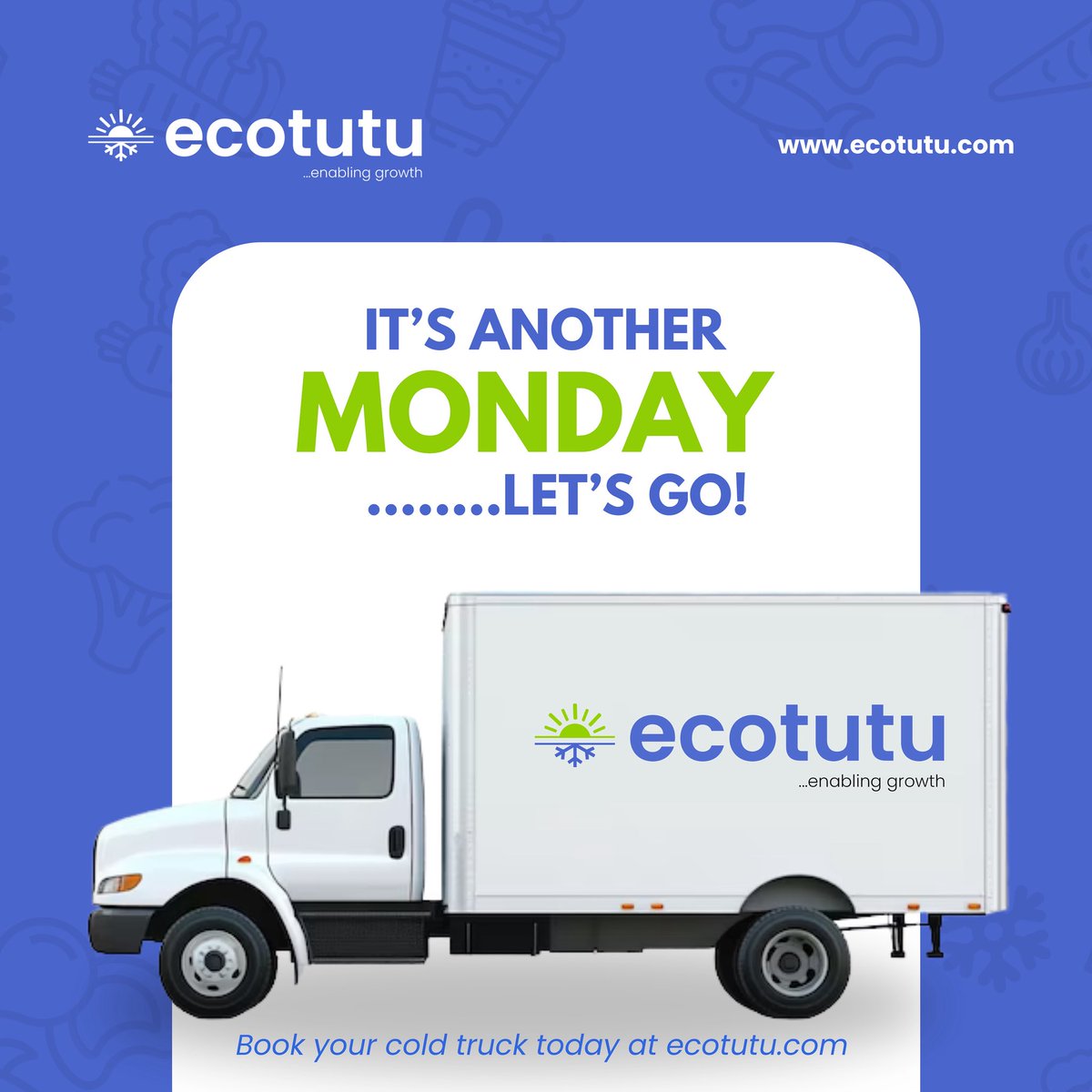 ecotutu's tweet image. It’s another Monday let’s go! 🚛❄️

Last week we helped keep freshness alive at one of the biggest events in Lagos… this week, we’re ready to do the same for YOU. 💚

👉 Need to move perishables safely? Book your ride with Ecotutu today.

#ColdChainNigeria #EnablingGrowth