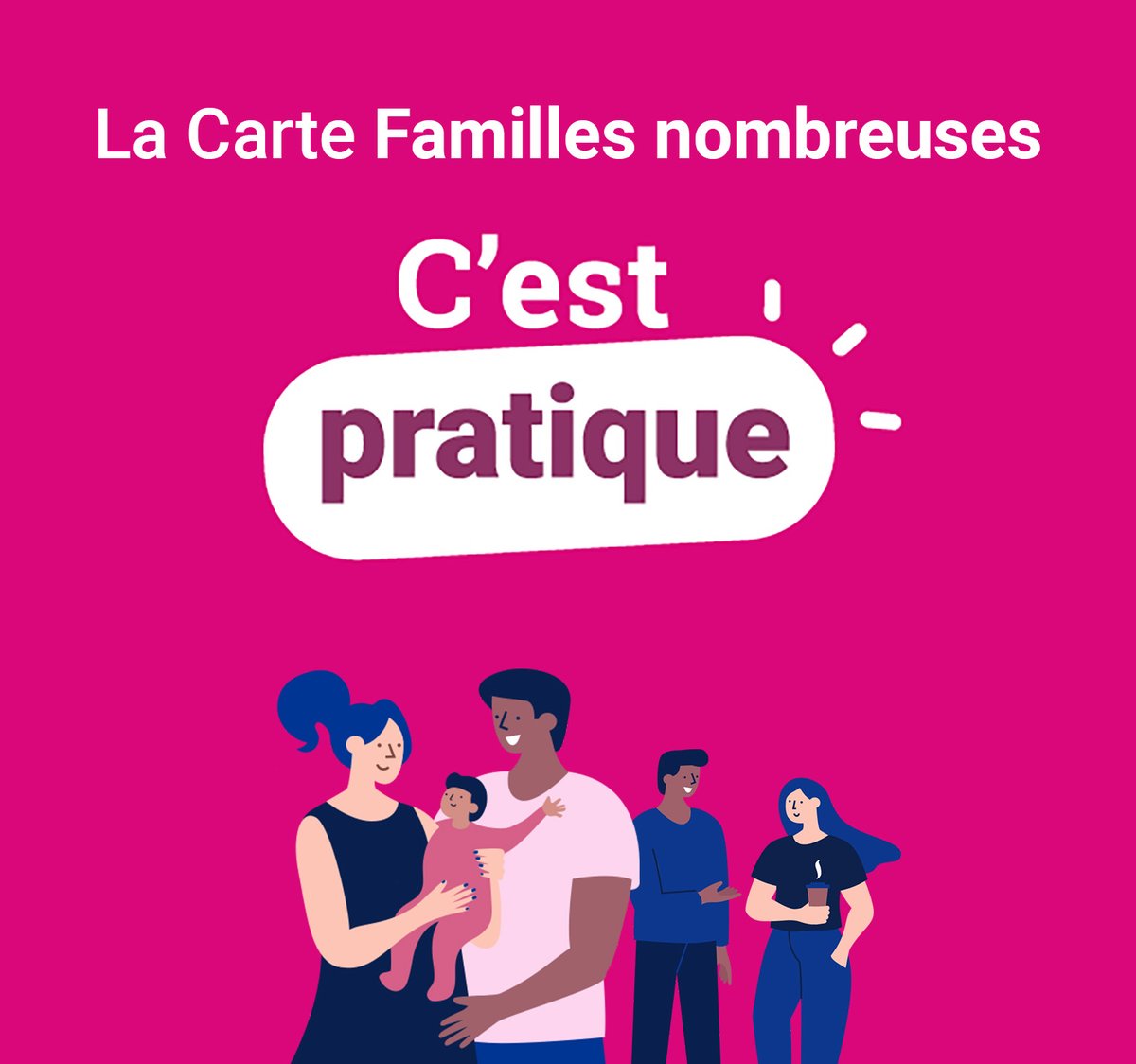 Pour faciliter le quotidien des familles :    

🚆 voyages en train   
 🖼️ accès à des musées
🏊 piscines
🏪 ou certains commerces

Pensez à la carte famille nombreuses !      

Plus d'infos 👉 caf.fr/allocataires/a…