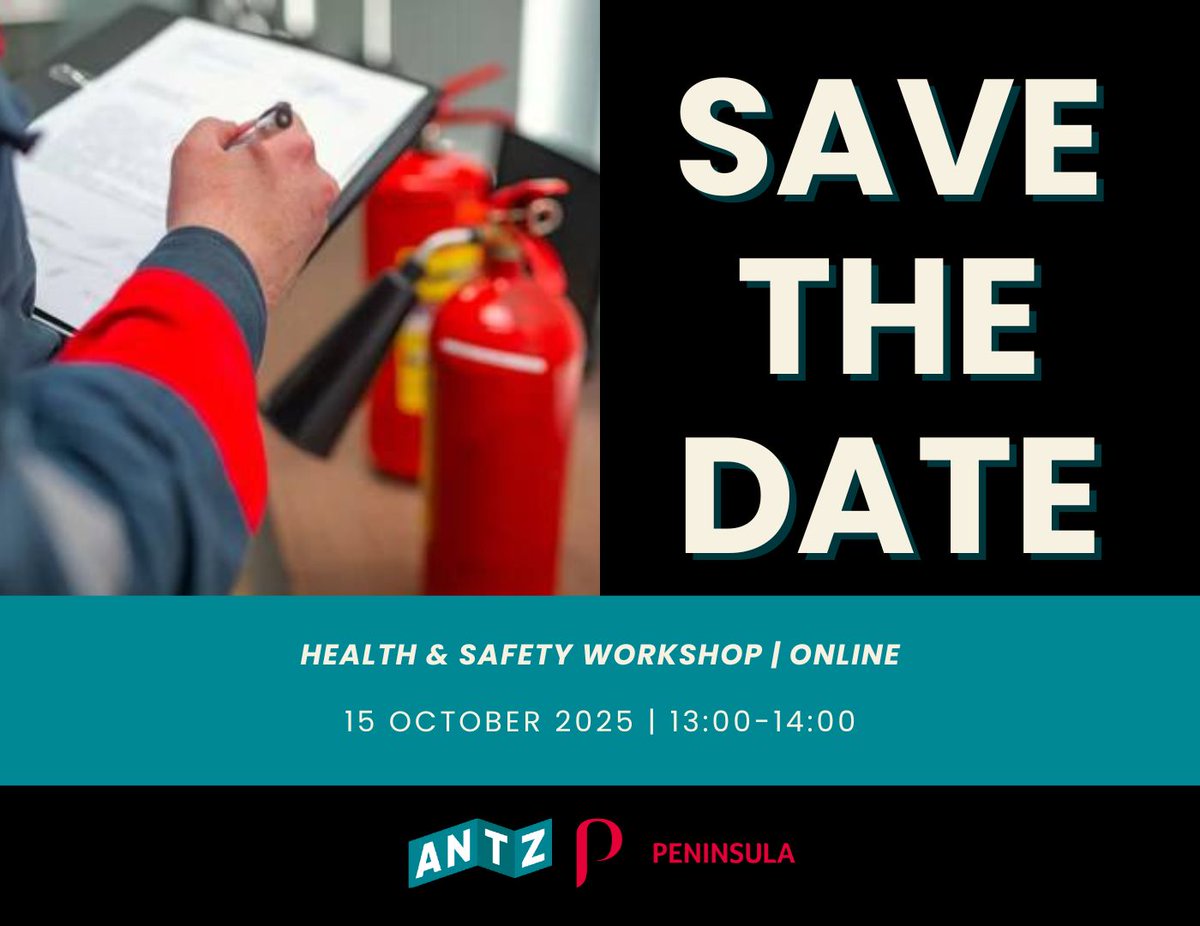 Protect your team and your business!

Join our free webinar with Peninsula on 15 Oct 2025. 

For your guide to all you need to know about #HealthAndSafety compliance to protect your organisation.

#BookNow at bit.ly/antz20251015

#SaveTheDate #UKBusiness #WorkplaceSafety