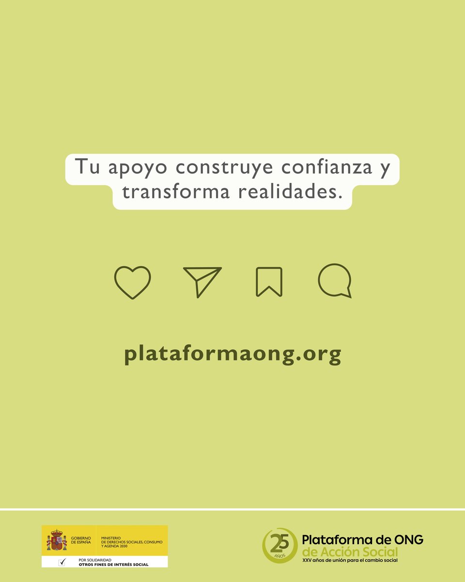 PlataformadeONG's tweet photo. El #TercerSector aporta:
✅más de 47 millones de atenciones directas cada año
✅más de 600mil profesionales
✅casi 1,5 millones de voluntaria/os
🔗 ¿Quieres saber más? Visita https://t.co/xHCn2kvXr9
#Transparencia3Sector #ONGQueTransforman #Impacto3Sector #Compromiso3Sector https://t.co/DM49zXlQst
