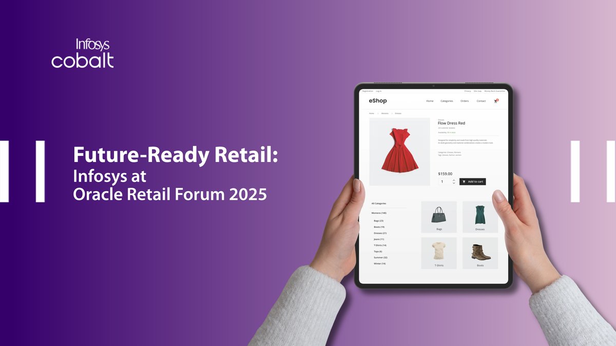 InfosysEvents's tweet image. AI-first is the future of #retail and Infosys is making it real. From smarter stores to agile supply chains, we’re helping brands scale with Oracle. Catch us at Oracle Retail Forum 2025. infy.com/4gl8Gg8

#OracleRetailForum #InfosysOracleServices
