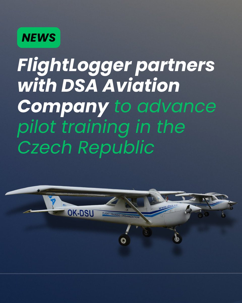 FlightLogger1's tweet image. We&apos;re thrilled to announce our strategic partnership with DSA Aviation Company - the largest flight school in the Czech Republic! 🇨🇿

🔗 Learn more about the partnership: eu1.hubs.ly/H0m_qm20

#FlightLogger #DSAAviationCompany #BuiltByAviationProsForAviationPros