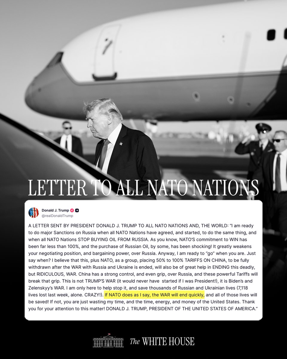 致所有北约成员国的公开信

美利坚合众国总统
唐纳德·J·特朗普

兹由美利坚合众国总统唐纳德·J·特朗普致函所有北约成员国及全世界：