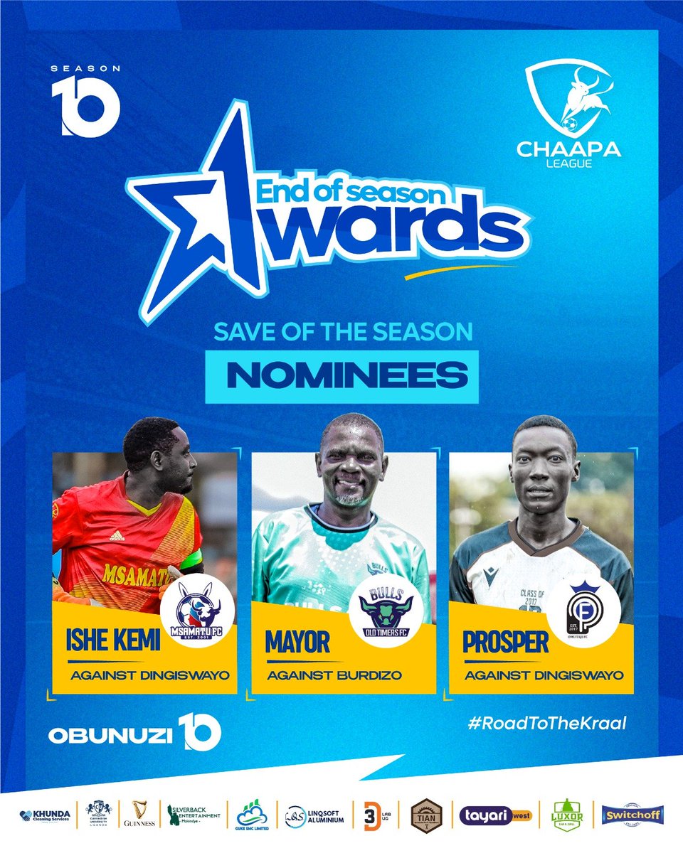 The young prodigy from <a href="/omutajifc2017/">OMUTAJI FC</a> , <a href="/GumaProsper17/">Bad energy Tuntumuka</a> is against the two aged Bulls for the save of the season accolade!
#RoadToTheKraal