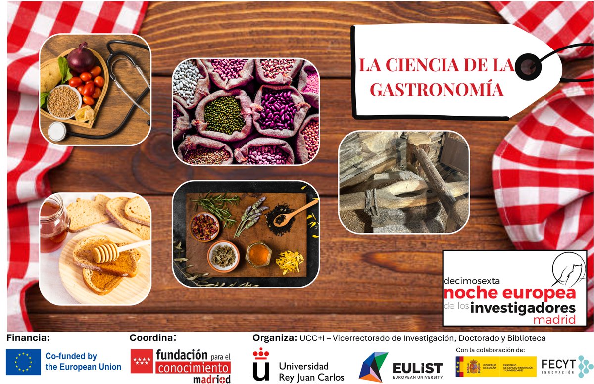 URJCcientifica's tweet photo. 📢 Inscripciones abiertas para la 16ª Noche Europea de los Investigadores de Madrid

🧐 Consulta el programa de la @urjc y✍️haz tu reserva para las actividades de "La ciencia de la gastronomía": https://t.co/3GVZ1GklSu

#NightMadrid #EuropeanResearchersNight https://t.co/Fbn9U4arVE