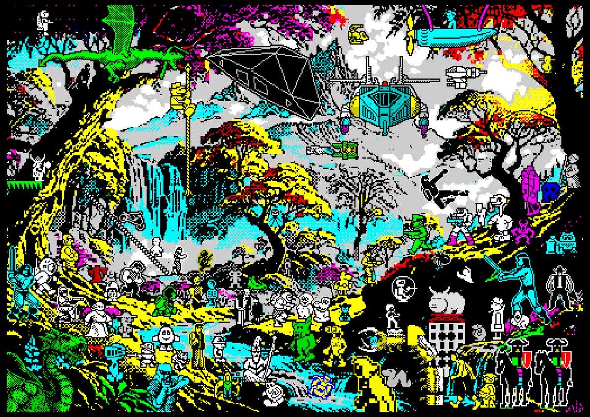 ScottBatemanArt's tweet image. "The Spectrumised forest"

Dedicated to the amazing 8 bit micro from the 1980s... my first ever computer, the ZX Spectrum

Made in Photoshop

Prints and stuff can be found here:

scottbatemanart.co.uk/zx-spectrum-art

#ZXSpectrum #RetroComputing #8bitart #pixelart