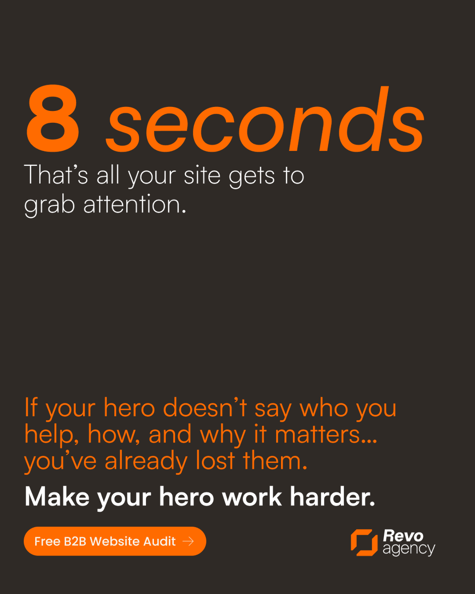 Your site has 8 seconds to earn attention.
If your hero section doesn’t instantly communicate who you help, how, and why it matters… you’ve lost them.

I’ll show you 3 hero section changes that grab attention and set the hook for conversion.

📅 Book your free 15-minute call: