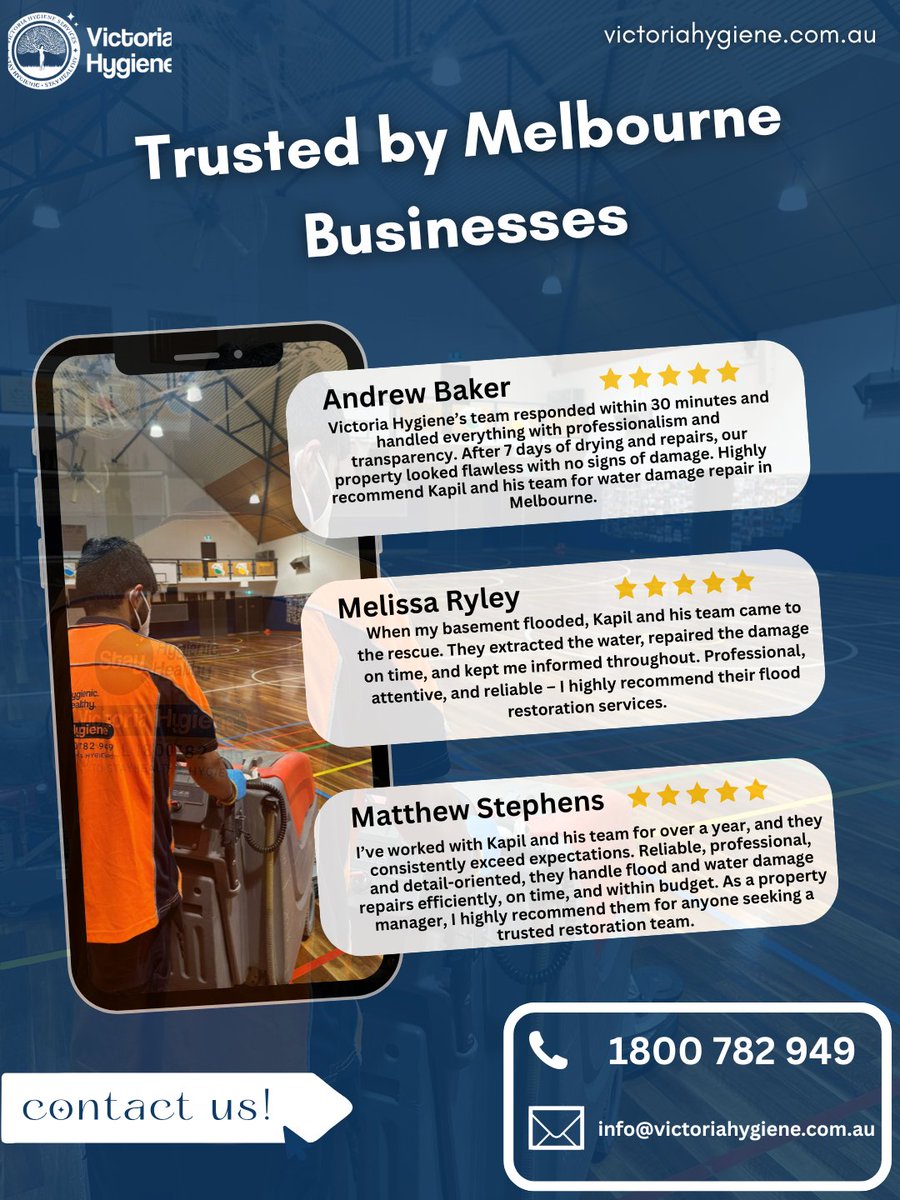 From offices to large facilities, Victoria Hygiene delivers spotless spaces &amp; peace of mind. Your trust drives our excellence.

📞 1800 782 949 | 🌐 victoriahygiene.com.au
#VictoriaHygiene #CommercialCleaning #MelbourneBusiness #CleaningExperts