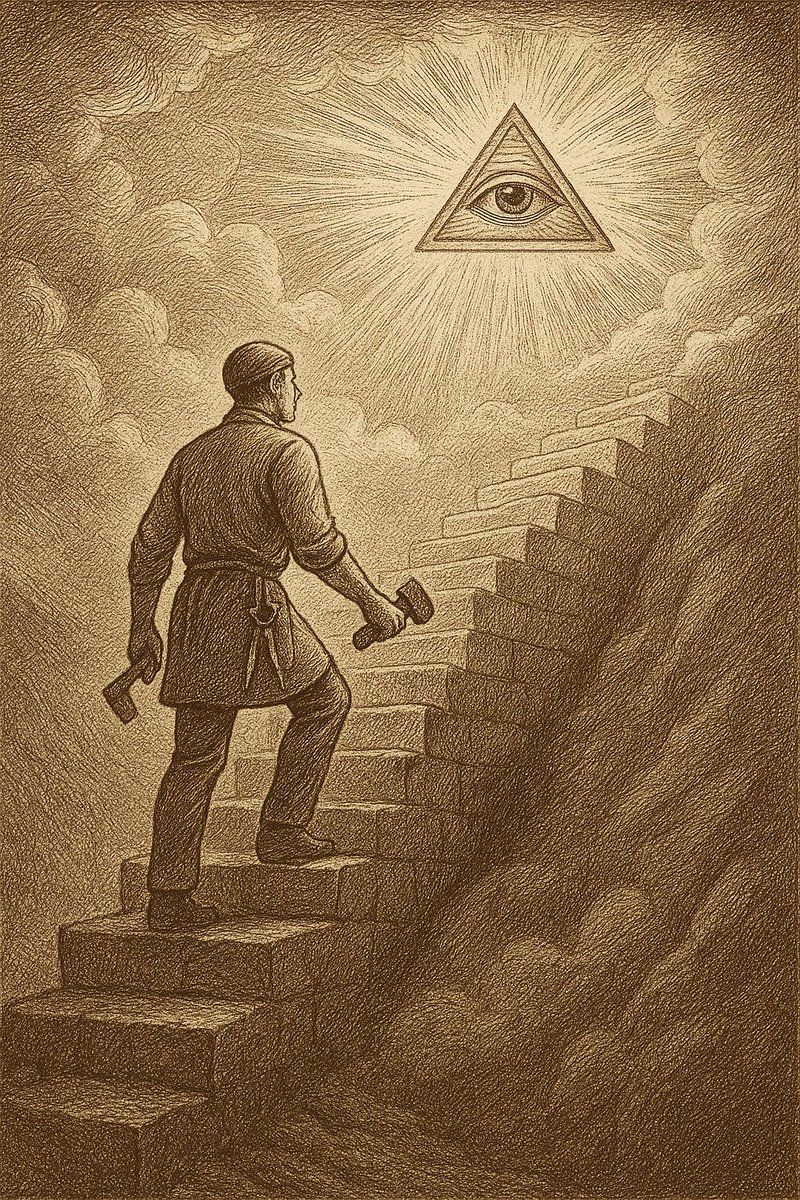 "The true Mason is not he who has reached the summit, but he who is ever climbing." /G\
