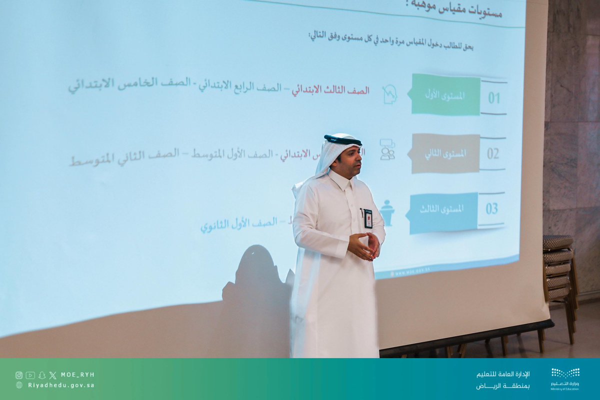 MOE_RYH's tweet photo. #لقاء| 
أقامت الإدارة العامة للتعليم بمنطقة الرياض اليوم لقاءً تعريفيًا بالبرنامج الوطني للكشف عن الموهوبين بمشاركة معلمي ومعلمات المرحلة الابتدائية، وذلك بهدف توضيح آليات الترشيح والتسجيل، وتعزيز دور المدرسة في رعاية ودعم الموهوبين.
#تكتشف_تستثمر_فتثمر
#تعليم_الرياض https://t.co/OlBsbkzYSJ