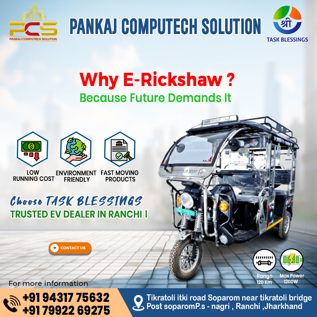 pankajcomp53754's tweet photo. Drive Into the Future with E-Rickshaws!
Switch to a smarter, greener, and more affordable mode of transport.

#ERickshaw #SmartChoice #Ranchi #GreenRide #TaskBlessings #ERickshawBusiness #ElectricVehiclesIndia #GreenMobility #AutomobileGrowth #FranchiseOpportunity #EVDealer https://t.co/sjoD9Gcsi1