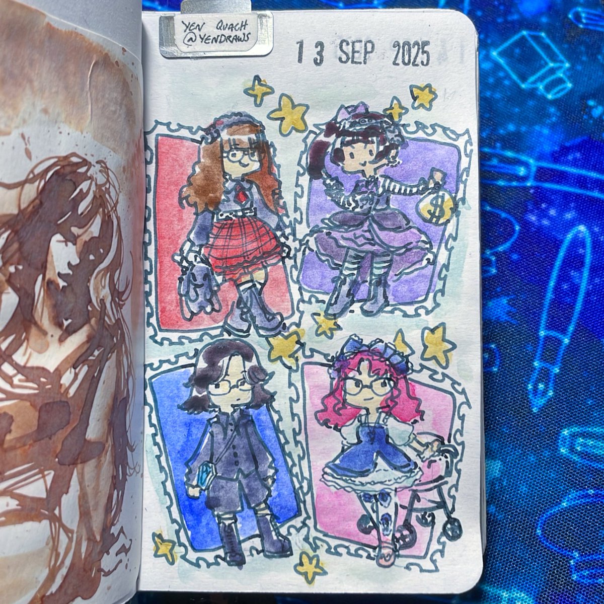 Breaking the law 

🖋️TWSBI eco m nib, Diamine forever ink
🗒️ Kokuyo business paper 
🎨 Daniel smith watercolors
🌟 #draweveryday #ded2025 #eglcommunity #eglart