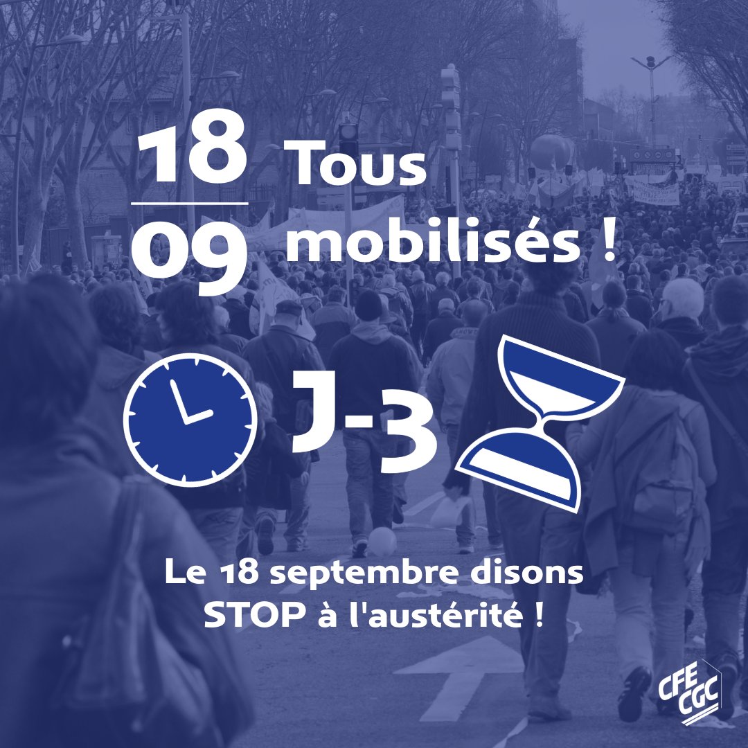 📢 18 septembre - Tous mobilisés ! Stop aux attaques contre les salariés, les chômeurs et les retraités ! 
Nous refusons une politique qui dilapide l’argent public au profit de ceux qui ont déjà beaucoup, et sacrifie les classes moyennes, les salariés et l’économie réelle.