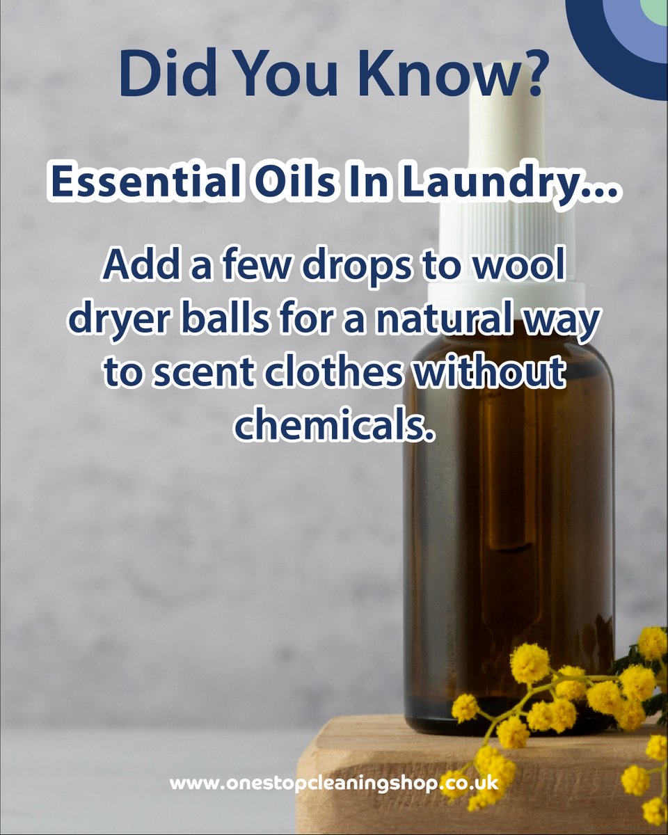 📢DidYouKnow?

Essential Oils In Laundry... 💧

Add a few drops to wool dryer balls for a natural way to scent clothes without chemicals.

#didyouknow #cleaning #business #ecofriendly #environmental #essentialoils #wooldryerballs #dryerballs #scent #clothes #nochemicals
