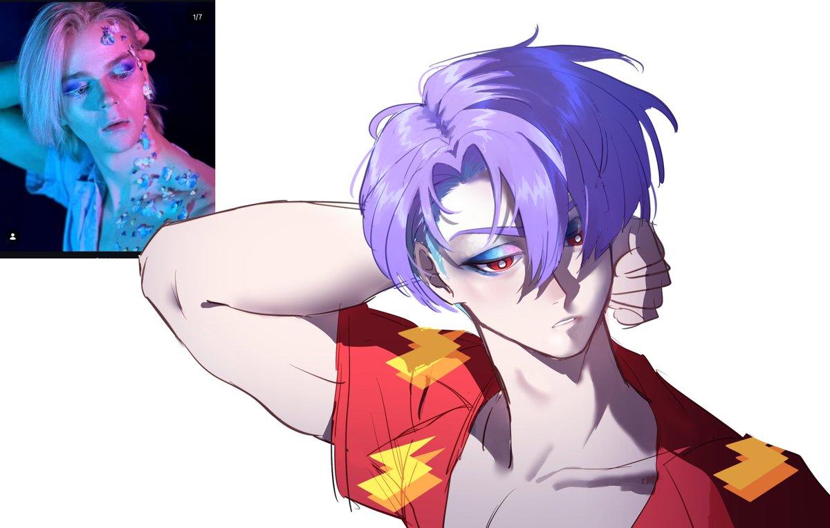 RemanStarrOnly's tweet image. I tried to draw Polyester under Hunter's makeup...but I seem to have failed😭💔
#Newパンスト #NewPSG #polyester